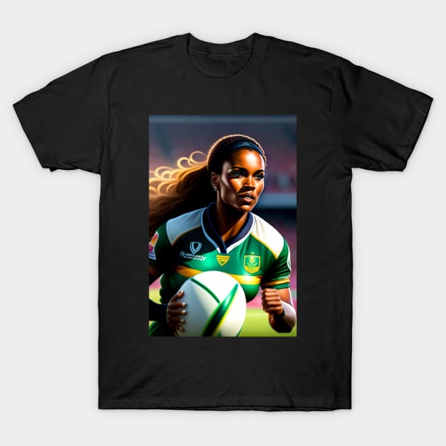 Woman Rugby Player T-Shirt by ArtShare